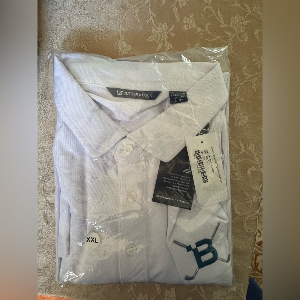 Cutter & Buck Men's White Polo with Embroidered Logo